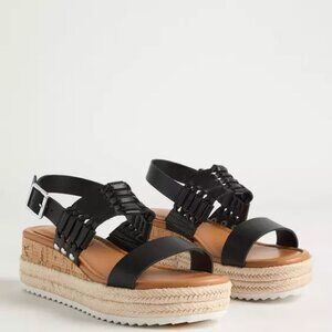 Double Strap Woven Platform Sandal (WW) Size 8.5